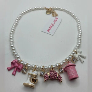 Betsey Johnson Baby Cakes Faux Pearl Baking Charm Necklace